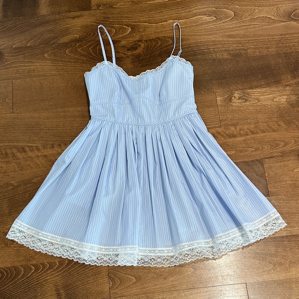 LoveShackFancy Harrisine Cotton Pinstripe Mini Dress